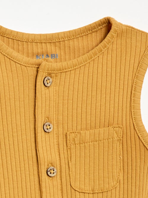 Korte ribgebreide romper - Kiabi