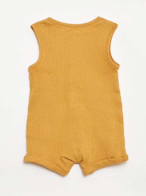 Korte ribgebreide romper - Kiabi