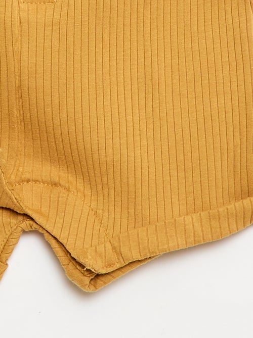 Korte ribgebreide romper - Kiabi