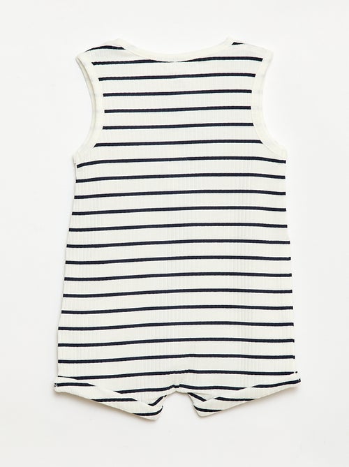 Korte ribgebreide romper - Kiabi