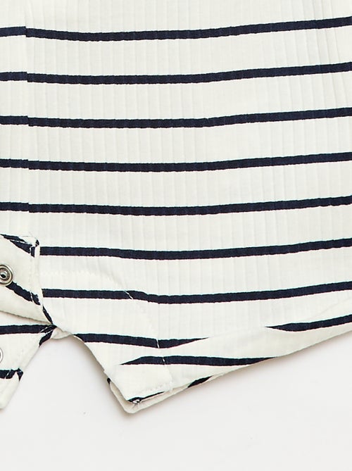 Korte ribgebreide romper - Kiabi