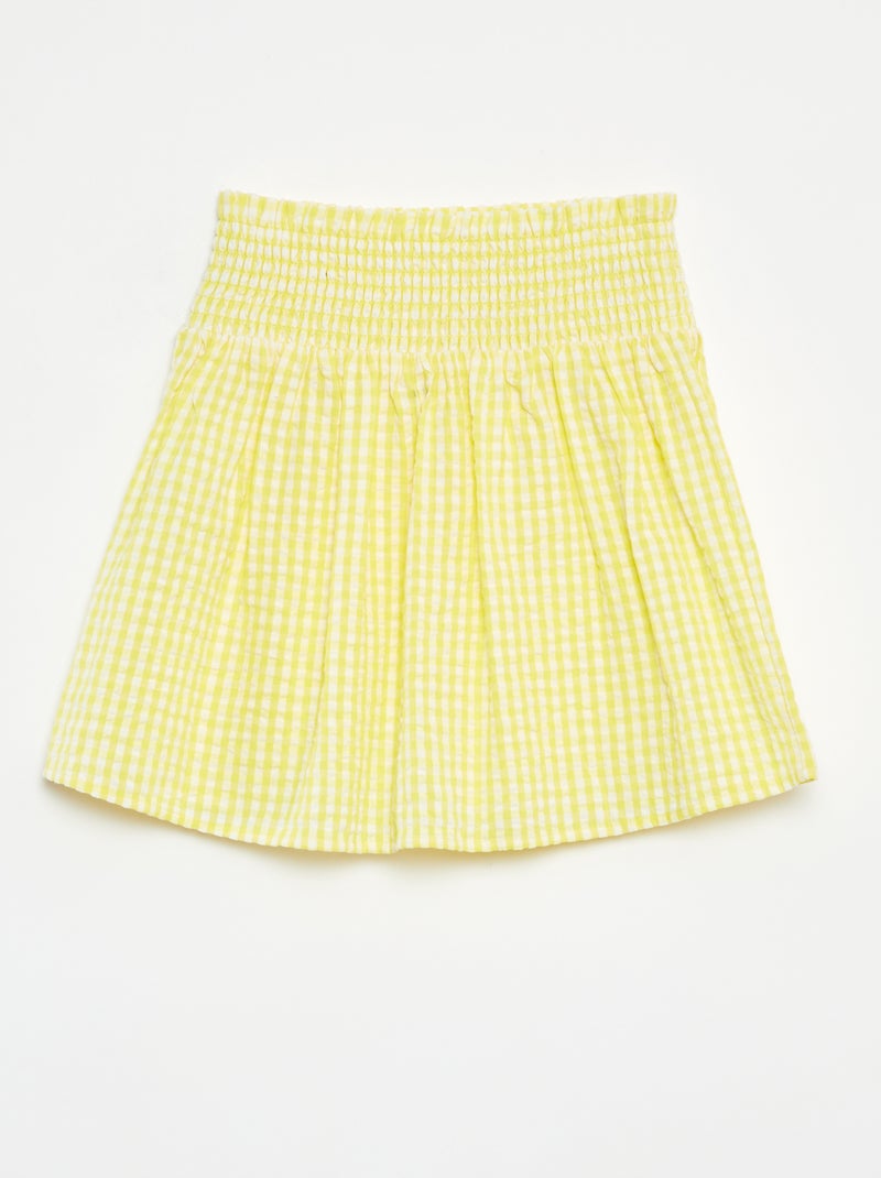 Korte rok met elastische taille Geel - Kiabi