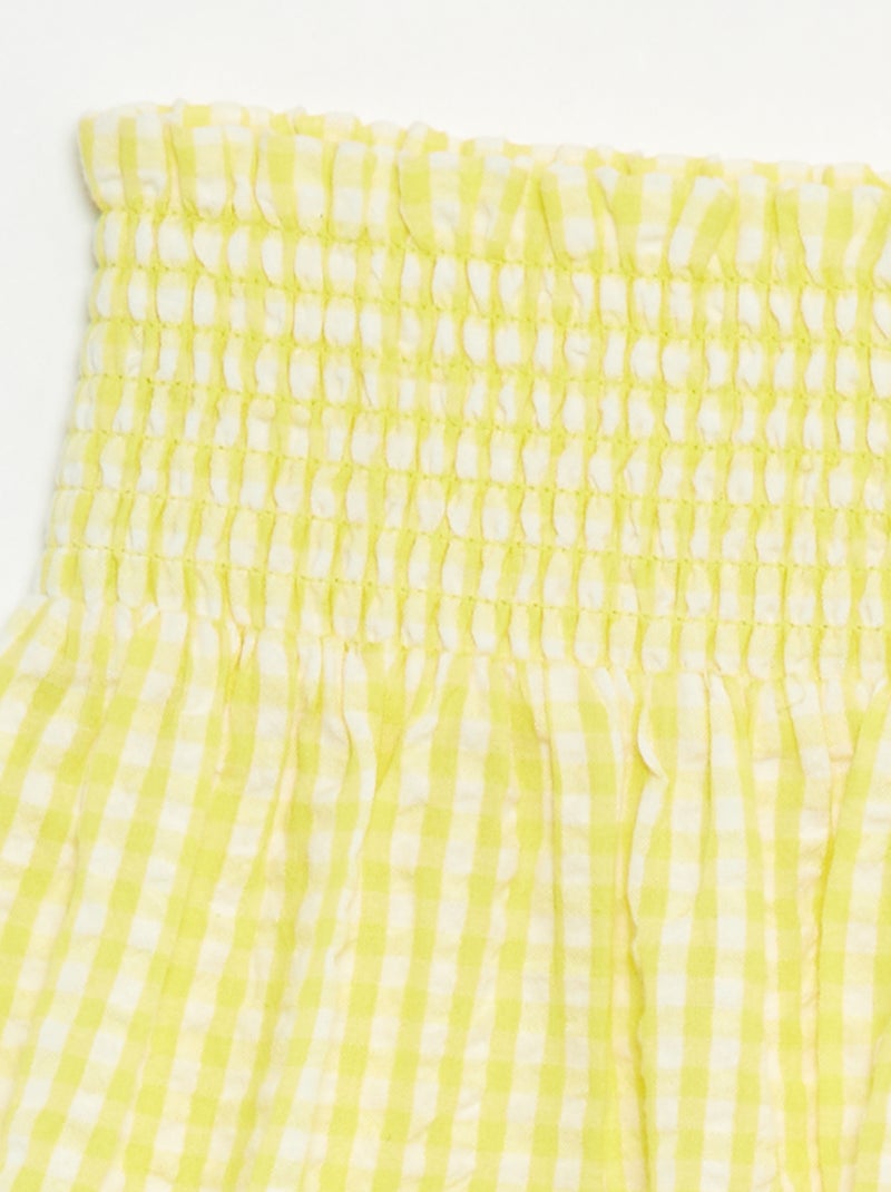 Korte rok met elastische taille Geel - Kiabi