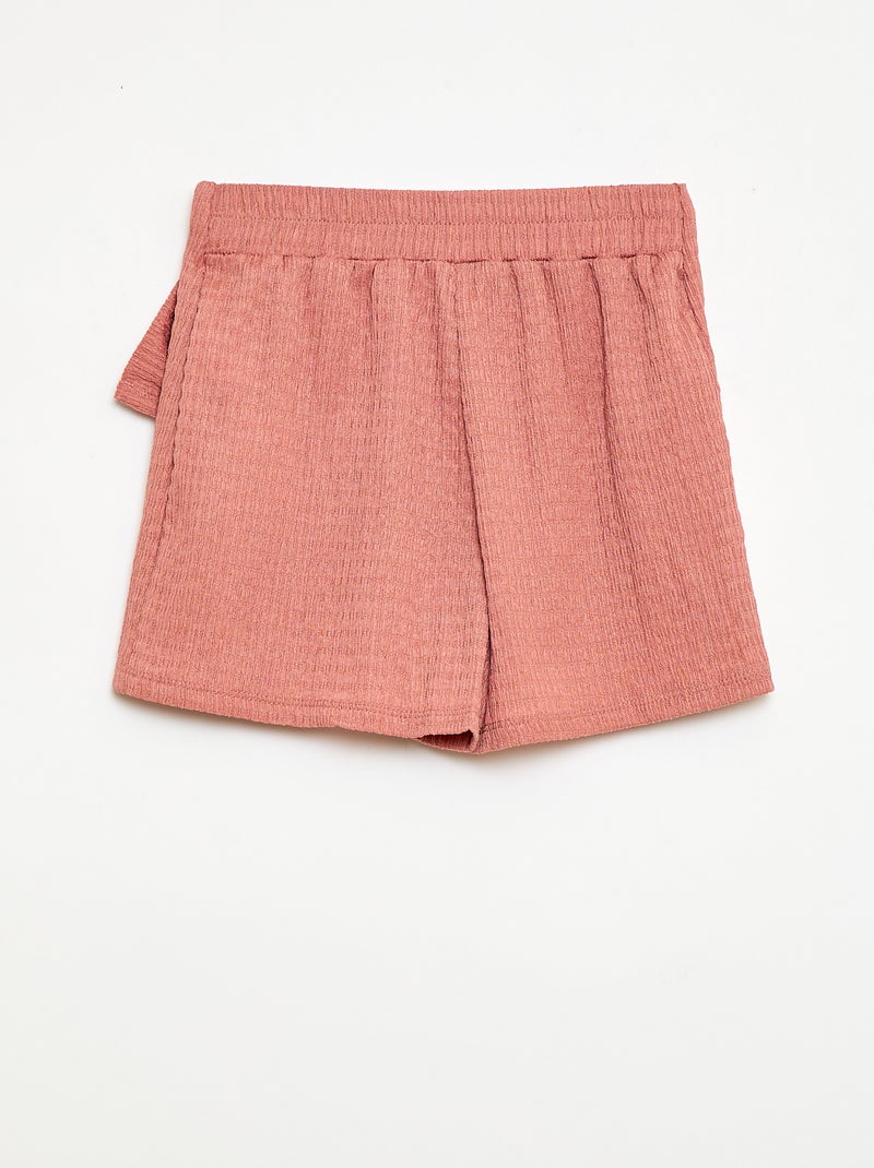 Korte rok-short van lichte effen tricot Oudroze - Kiabi
