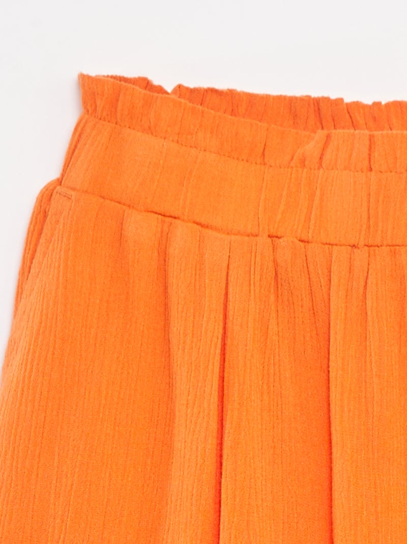 Korte rok van crêpestof Oranje - Kiabi