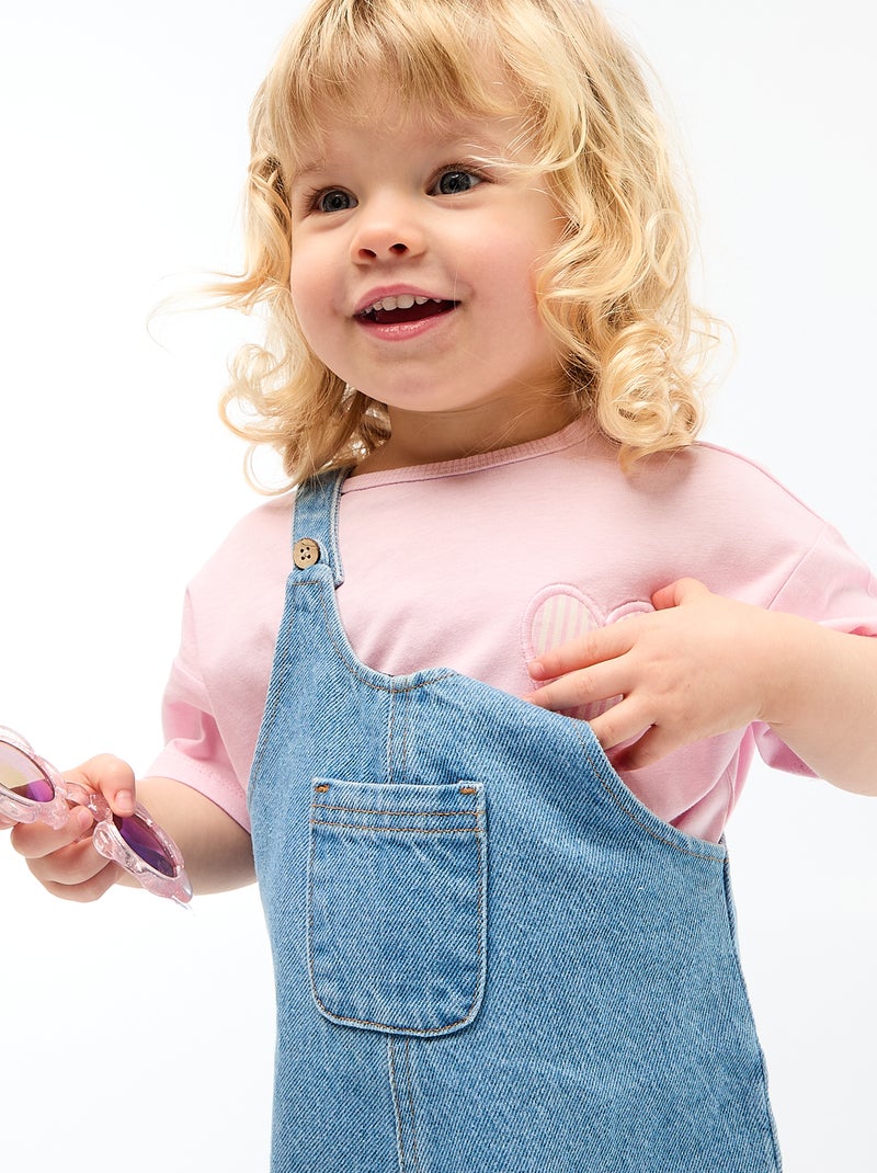 Korte salopette met borstzakje BLAUW - Kiabi