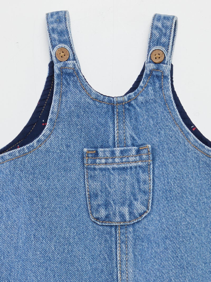 Korte salopette met borstzakje BLAUW - Kiabi