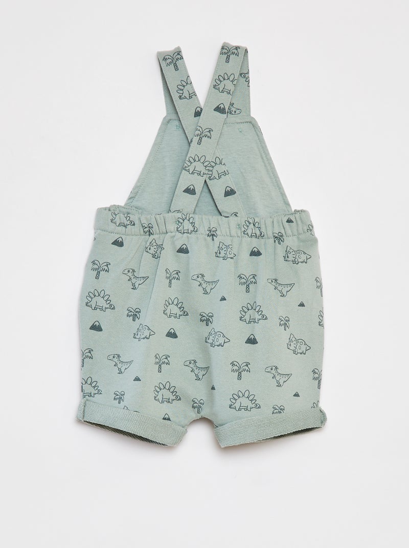 Korte salopette met gekruiste bandjes GROEN - Kiabi