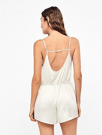 Korte satijnen jumpsuit