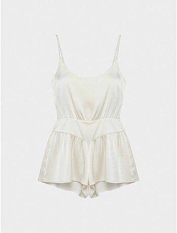Korte satijnen jumpsuit