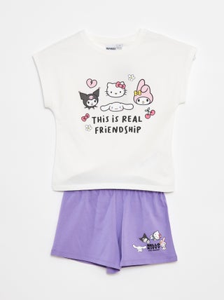 Korte setje - T-shirt + short 'Hello Kitty' - 2-delig
