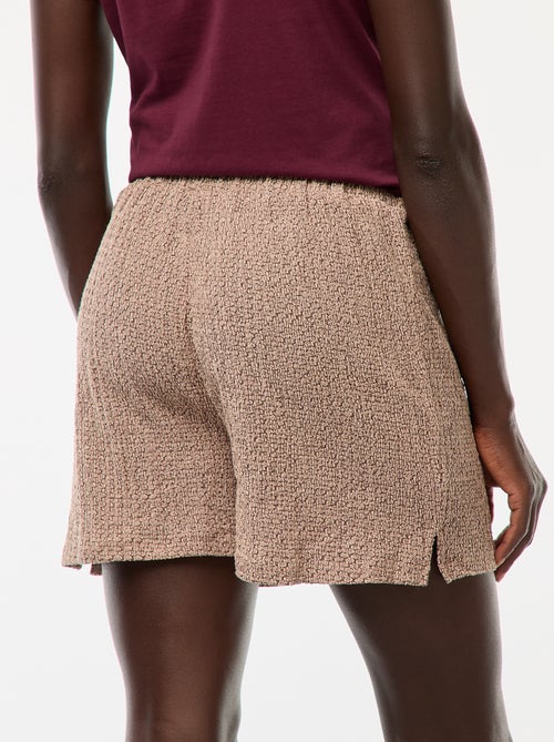 Korte short met wafeltextuur - Kiabi