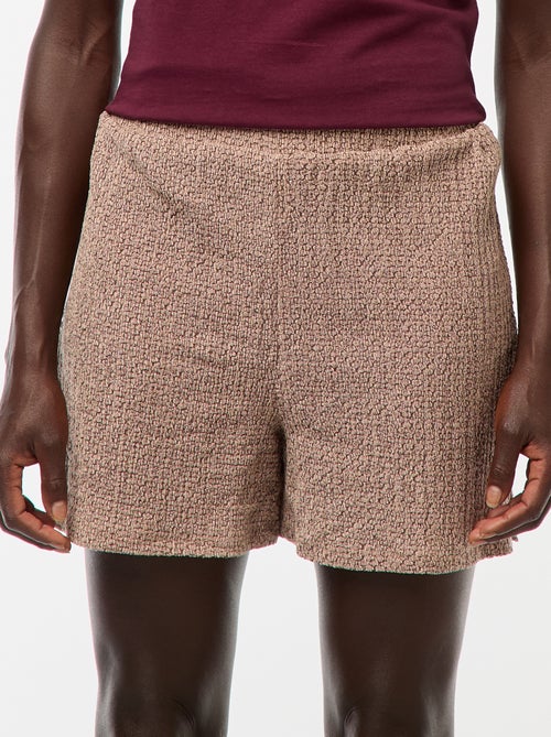 Korte short met wafeltextuur - Kiabi