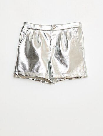 Korte short van imitatieleer