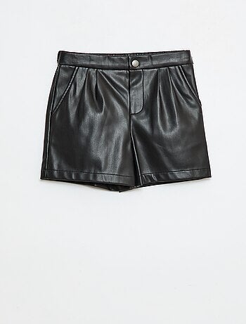 Korte short van imitatieleer