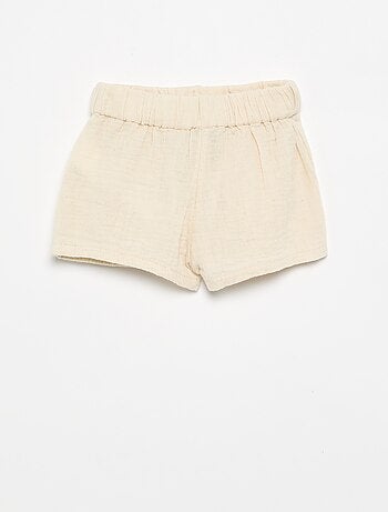 Korte short van katoengaas