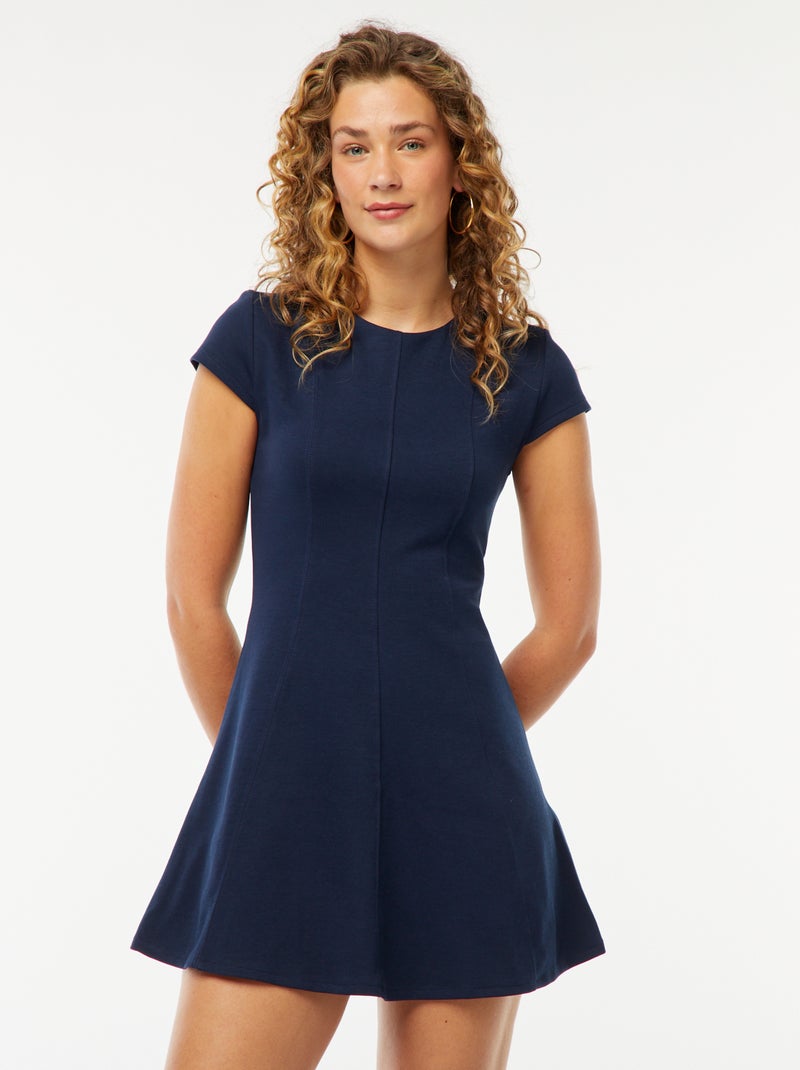 Korte skaterjurk Blauw - Kiabi
