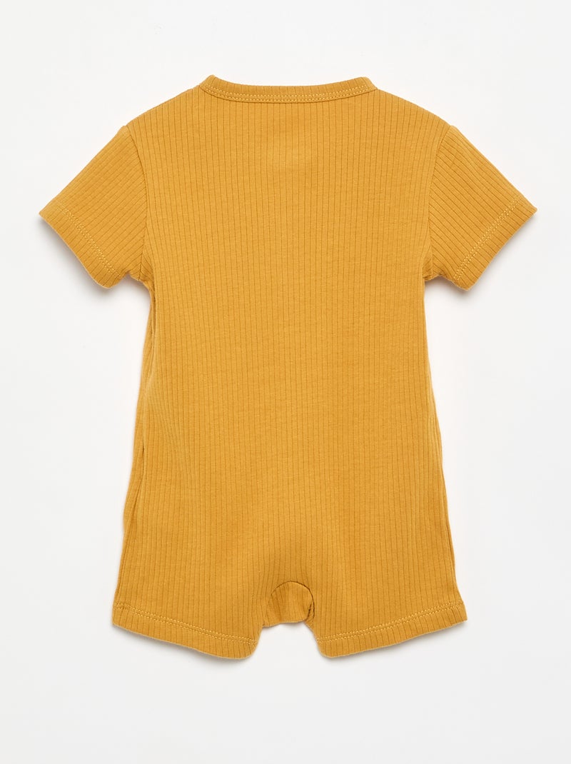 Korte slaapzakpyjama van ribtricot Geel - Kiabi