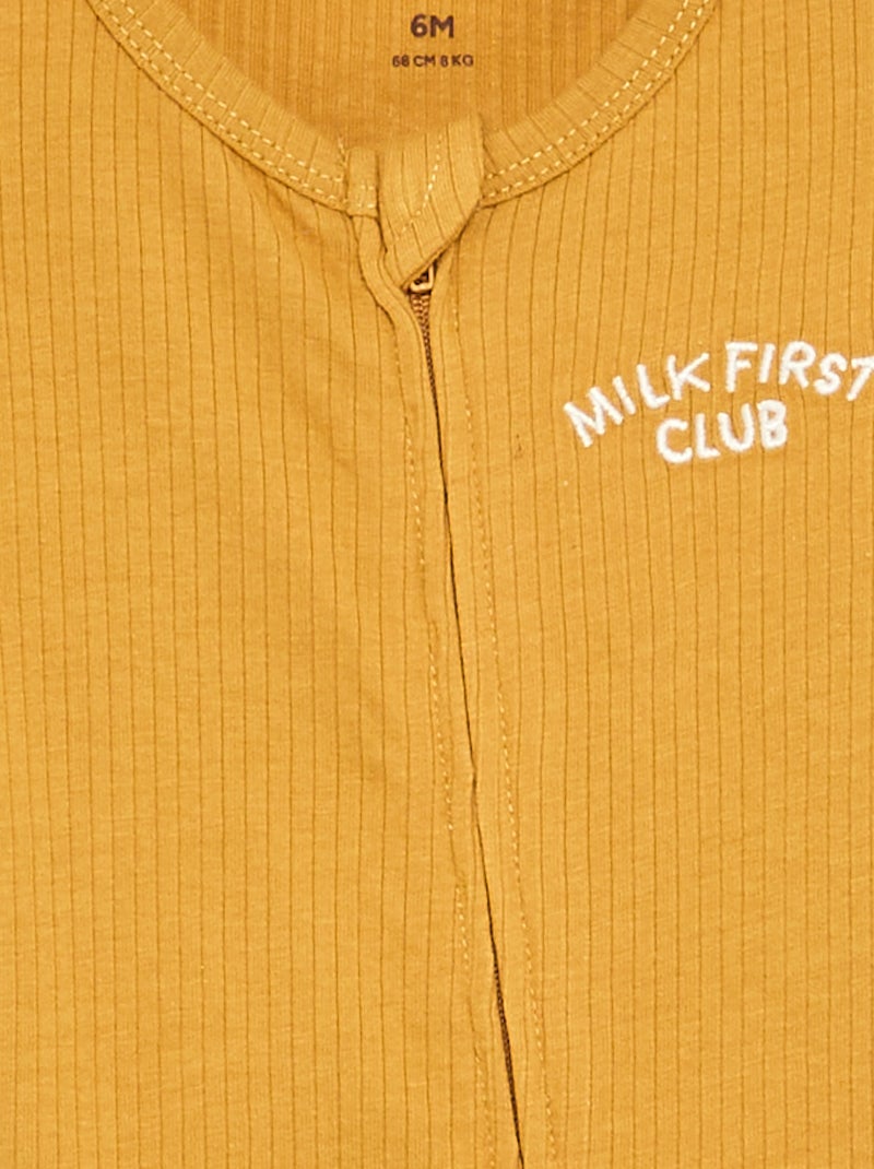 Korte slaapzakpyjama van ribtricot Geel - Kiabi