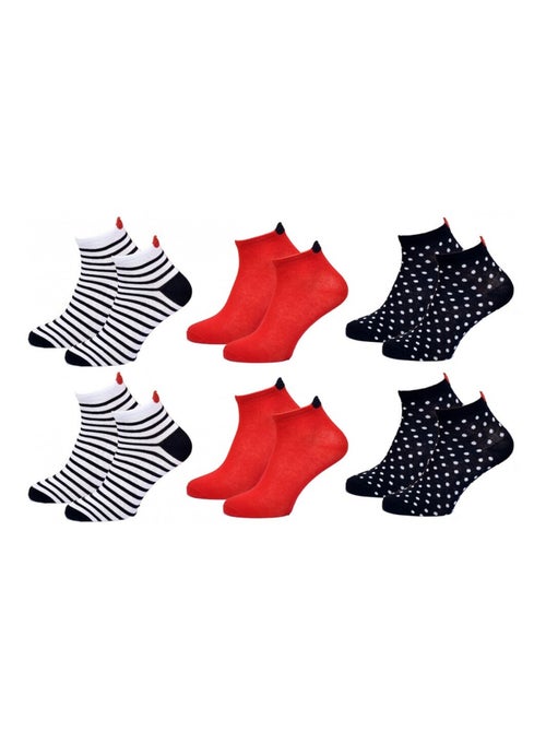 Korte sokken dames TWINDAY - Set van 6 - Kiabi Korte sokken dames TWINDAY - Set van 6 - Kiabi