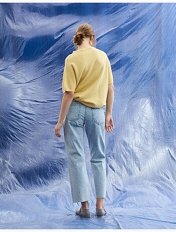 Korte spijkerbroeken met rechte uitgesneden broek, MO Fashion
