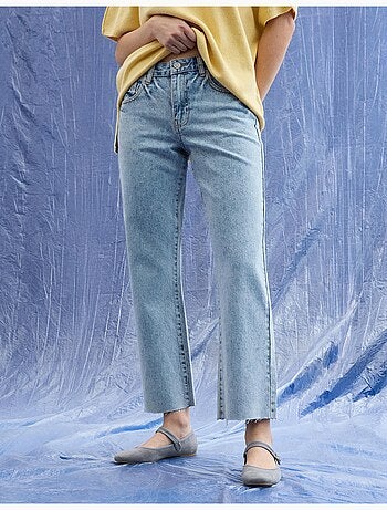 Korte spijkerbroeken met rechte uitgesneden broek, MO Fashion