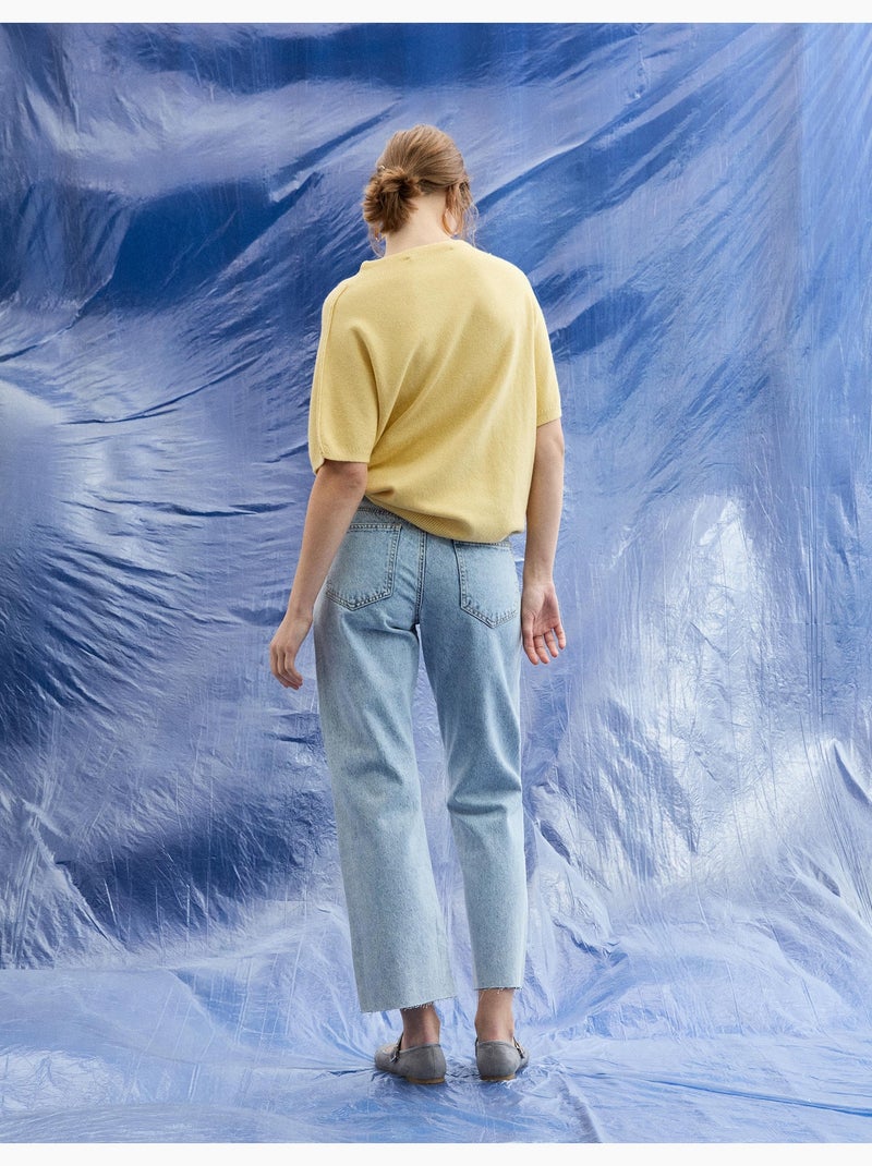 Korte spijkerbroeken met rechte uitgesneden broek, MO Fashion Blauw - Kiabi