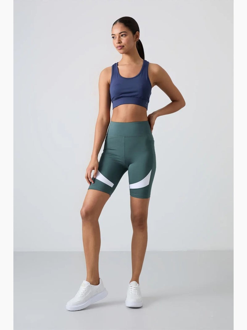 Korte sportlegging met hoge taille tommy Bosgroen - Kiabi