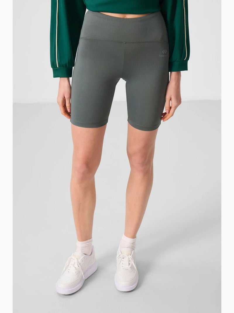 Korte sportlegging met hoge taille tommy Grijs - Kiabi