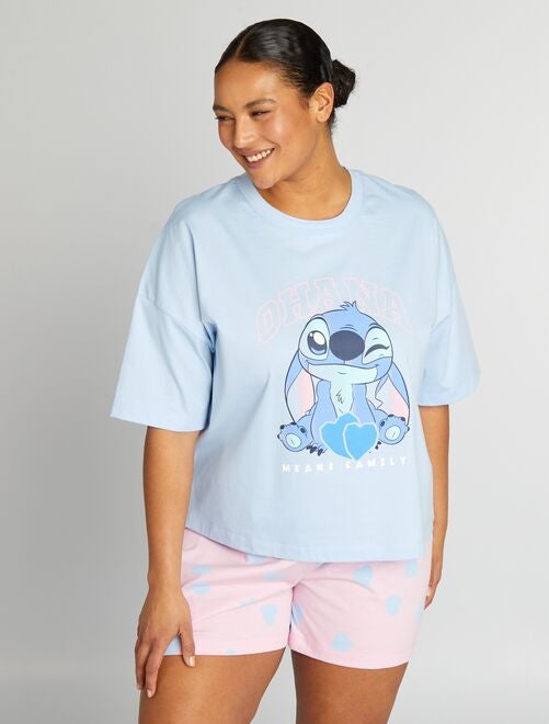 Korte 'Stitch'-pyjama van jersey - 2-delig - Kiabi