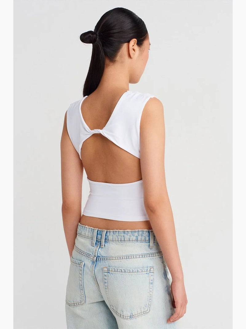 Korte top met cut-out dilvin Wit - Kiabi