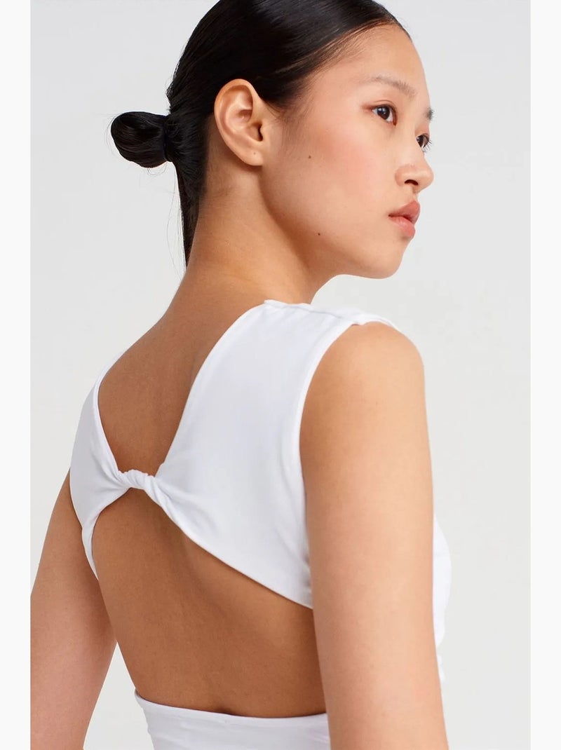 Korte top met cut-out dilvin Wit - Kiabi