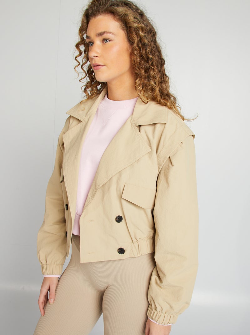 Korte trenchcoat - cropped model BIEGE - Kiabi