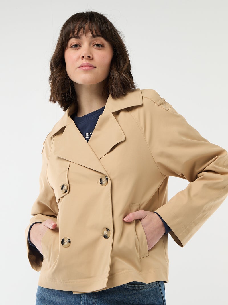 Korte trenchcoat Biege - Kiabi