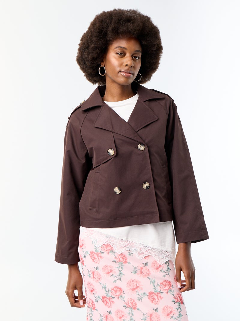 Korte trenchcoat Bruin - Kiabi