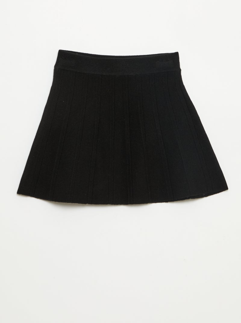 Korte tricotrok zwart - Kiabi