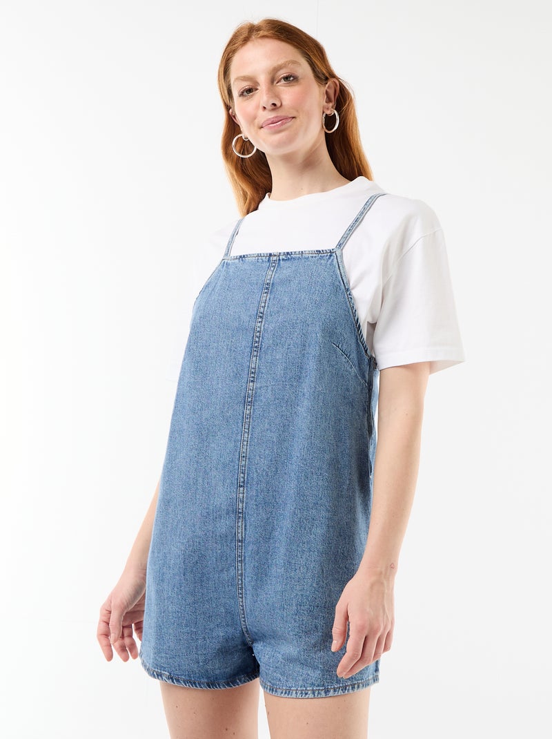Korte tuinbroek jumpsuit Blauw - Kiabi