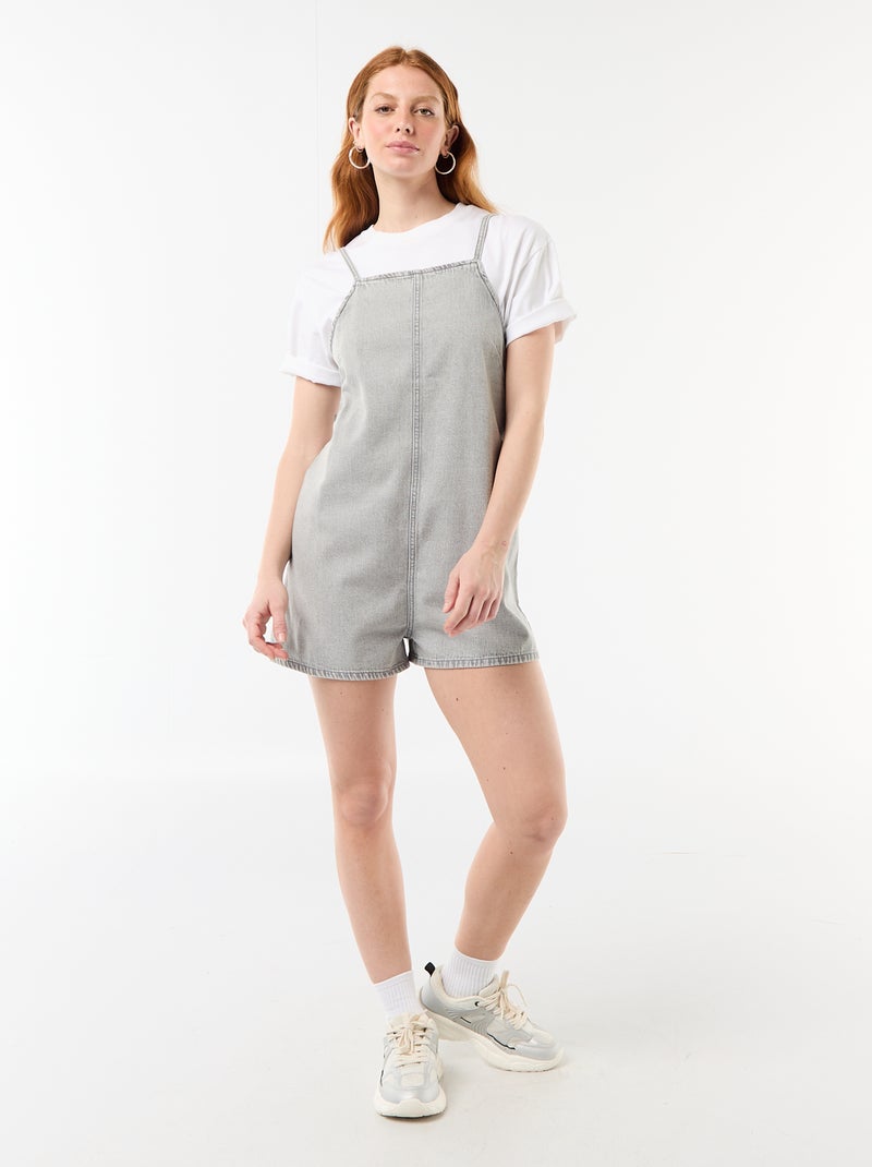 Korte tuinbroek jumpsuit Grijs - Kiabi