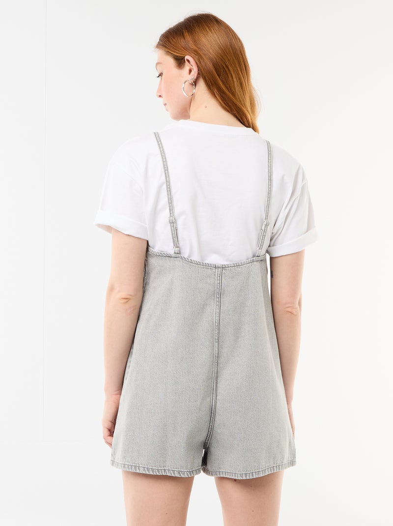 Korte tuinbroek jumpsuit Grijs - Kiabi