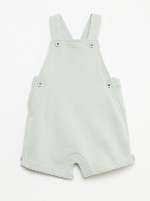 Korte tuinbroek van french terry met katoenen bandjes - Kiabi