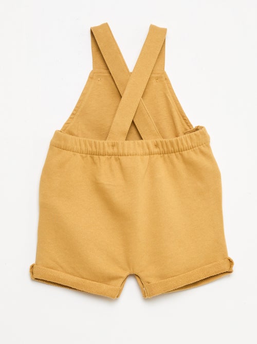 Korte tuinbroek van french terry met katoenen bandjes - Kiabi