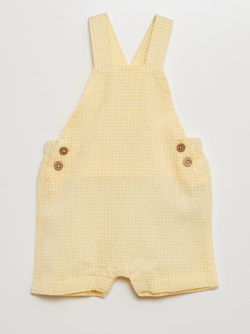 Korte tuinbroek van gemengd linnen - Kiabi