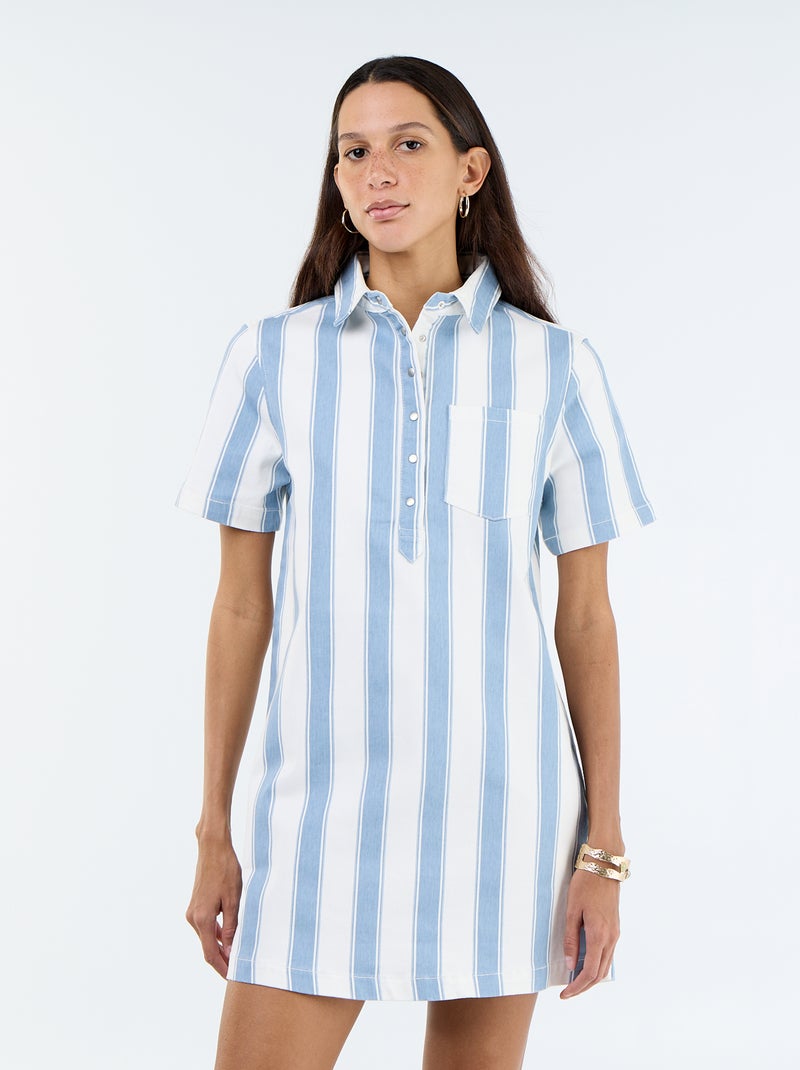 Korte twilljurk Blauw - Kiabi