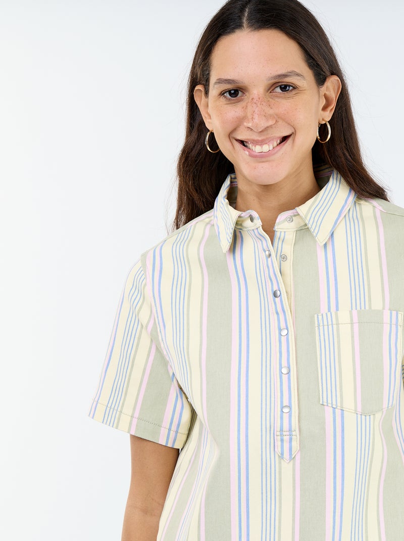 Korte twilljurk Wit - Kiabi