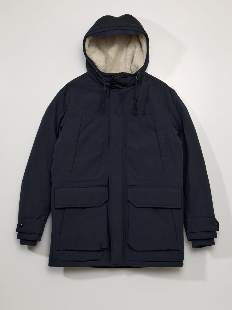 Korte, warme parka BLAUW - Kiabi