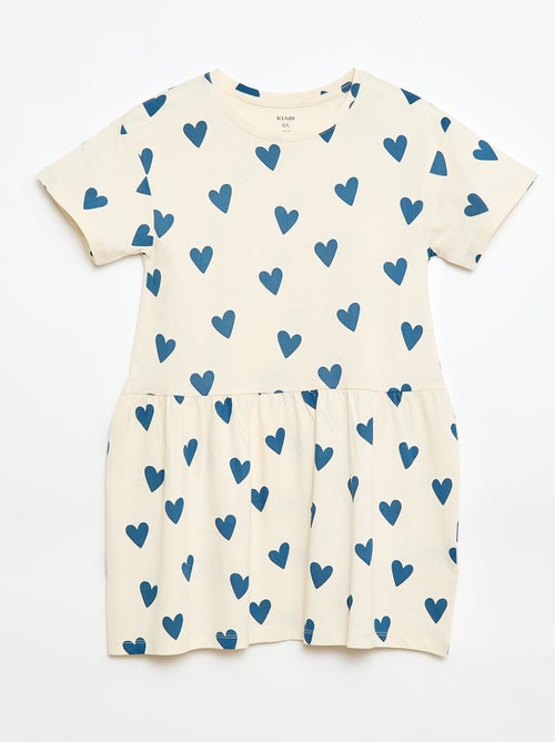 Kortemouwjurk met motief - Kiabi