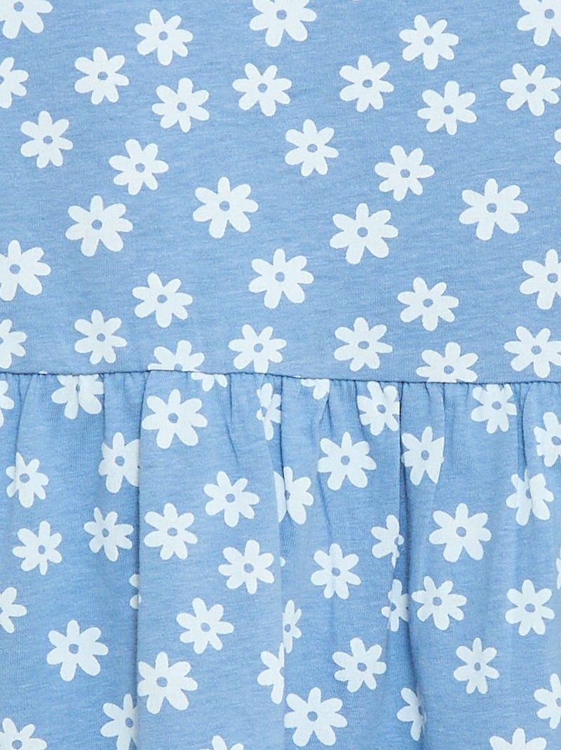 Kortemouwjurk met motief Blauw - Kiabi