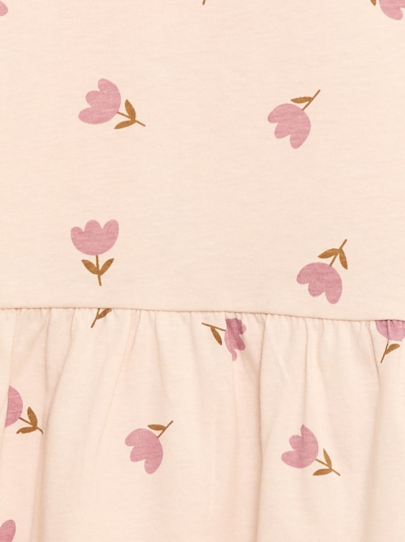 Kortemouwjurk met motief Rose - Kiabi