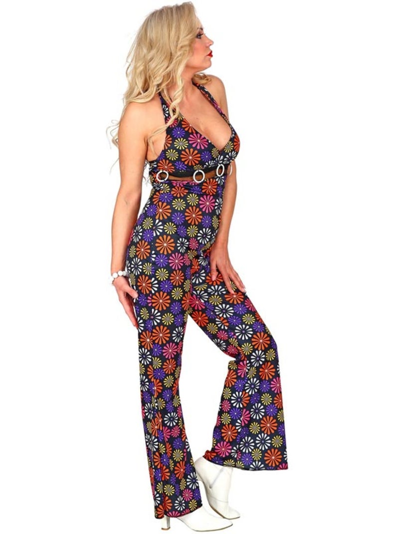 Kostuum uit de jaren 70 met bloemen op een jumpsuit Multicolor - Kiabi