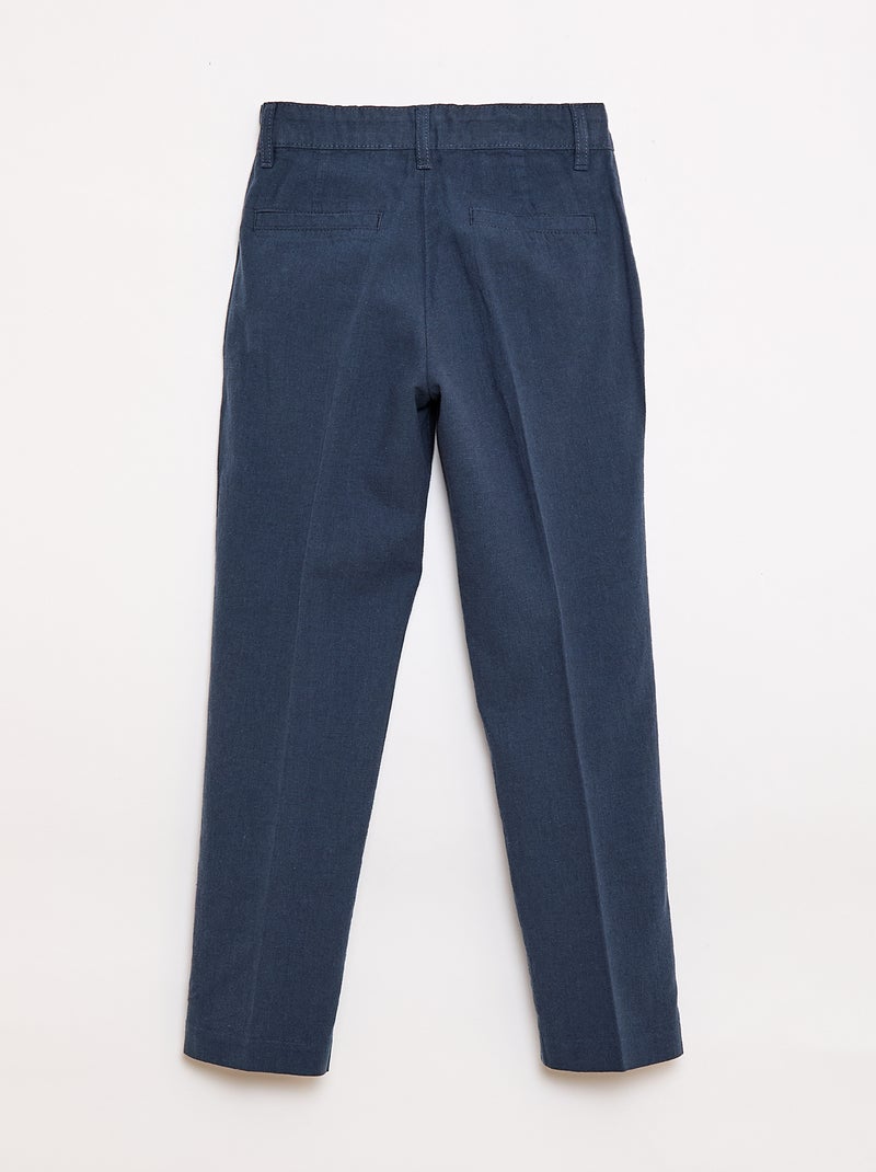 Kostuumbroek van linnenmix Blauw - Kiabi